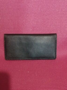 Classic Black Leather Long Wallet - Women's Wallet